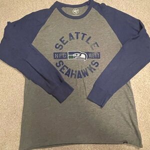 47 Seattle Seahawks Gray and Navy Long Sleeve Tee